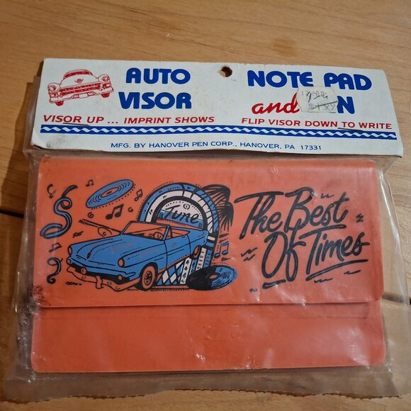 VERY RARE Vintage UNOPENED Auto Visor Note Pad And Pen - The Best Of Times - Picture 1 of 4